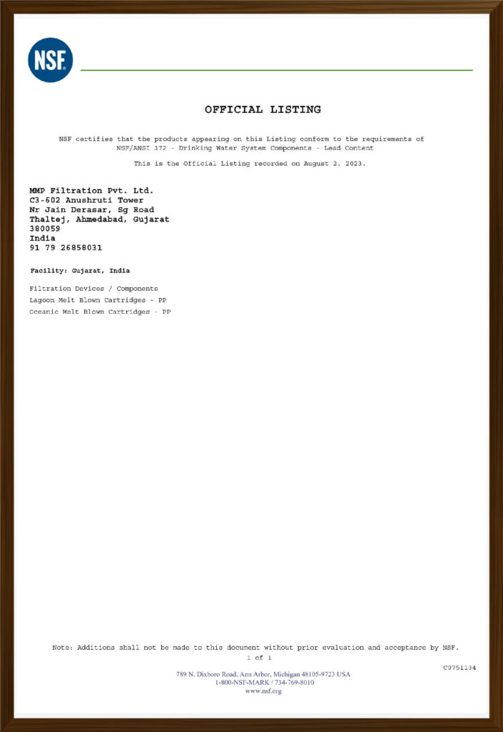 NSF Certificate #C0751134-372