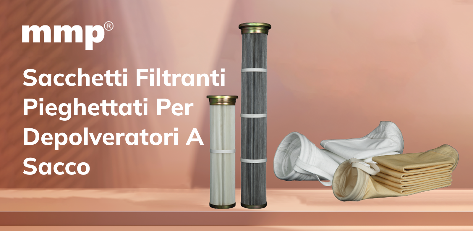 Sacchi filtranti pieghettati per depolveratori a maniche