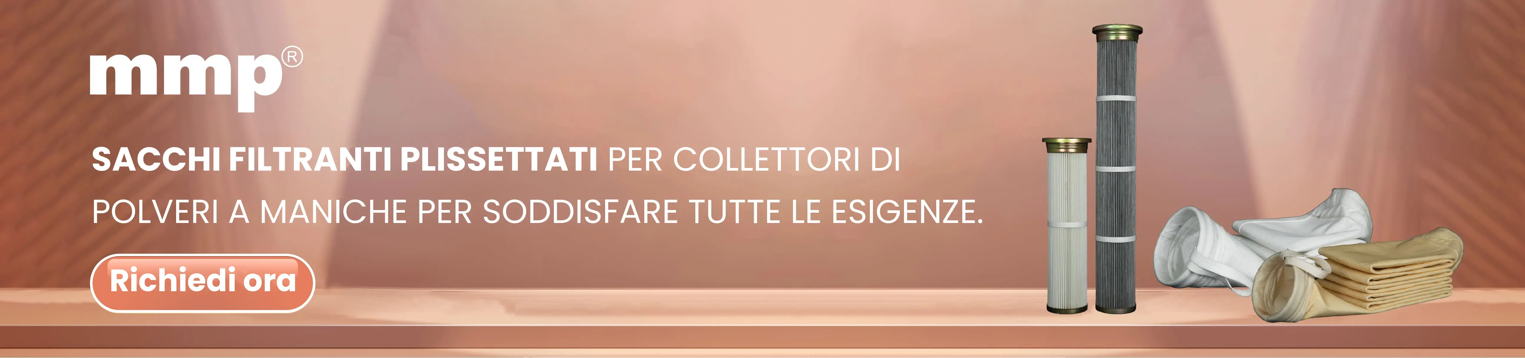 Sacchi filtranti plissettati per collettori di polveri a maniche