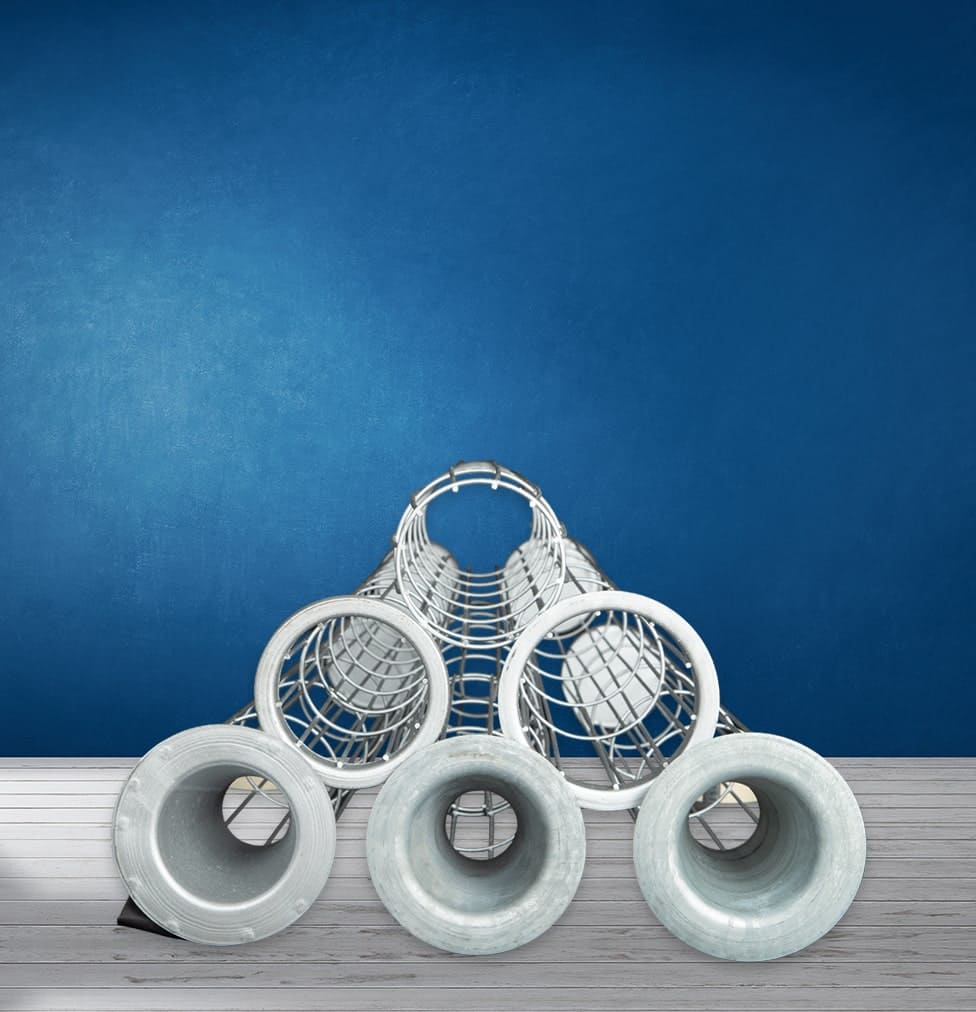 Gabbie per maniche filtranti depolveratori